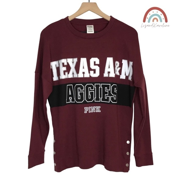 Victoria’s Secret Pink Texas A&M University Aggies Fleece Oversized Sweater - Picture 1 of 11